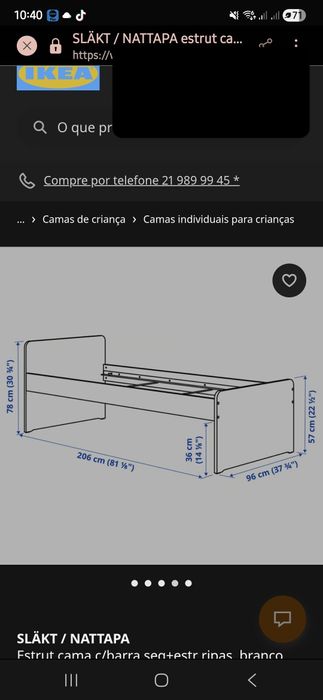 Vendo cama Ikea SLÄKT