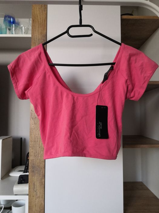 Jane Norman nowy crop top plecy zakładka na zakładkę krzyż s 8 36.