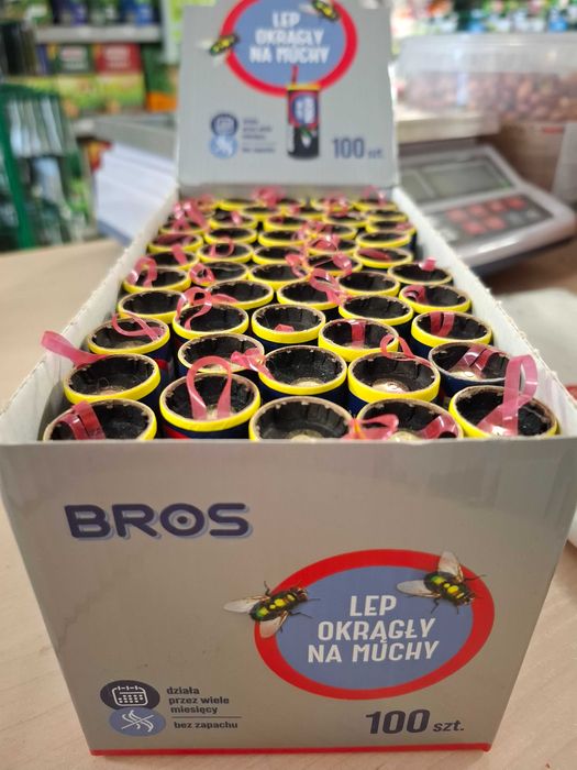 Lep na muchy okrągły Bros Pułapka Lepowa skuteczny Mocny Lep 10szt.