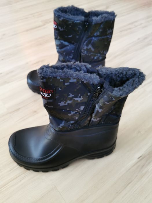 Kalosze Ocieplane Męskie Wysokie Zimowe Śniegowce