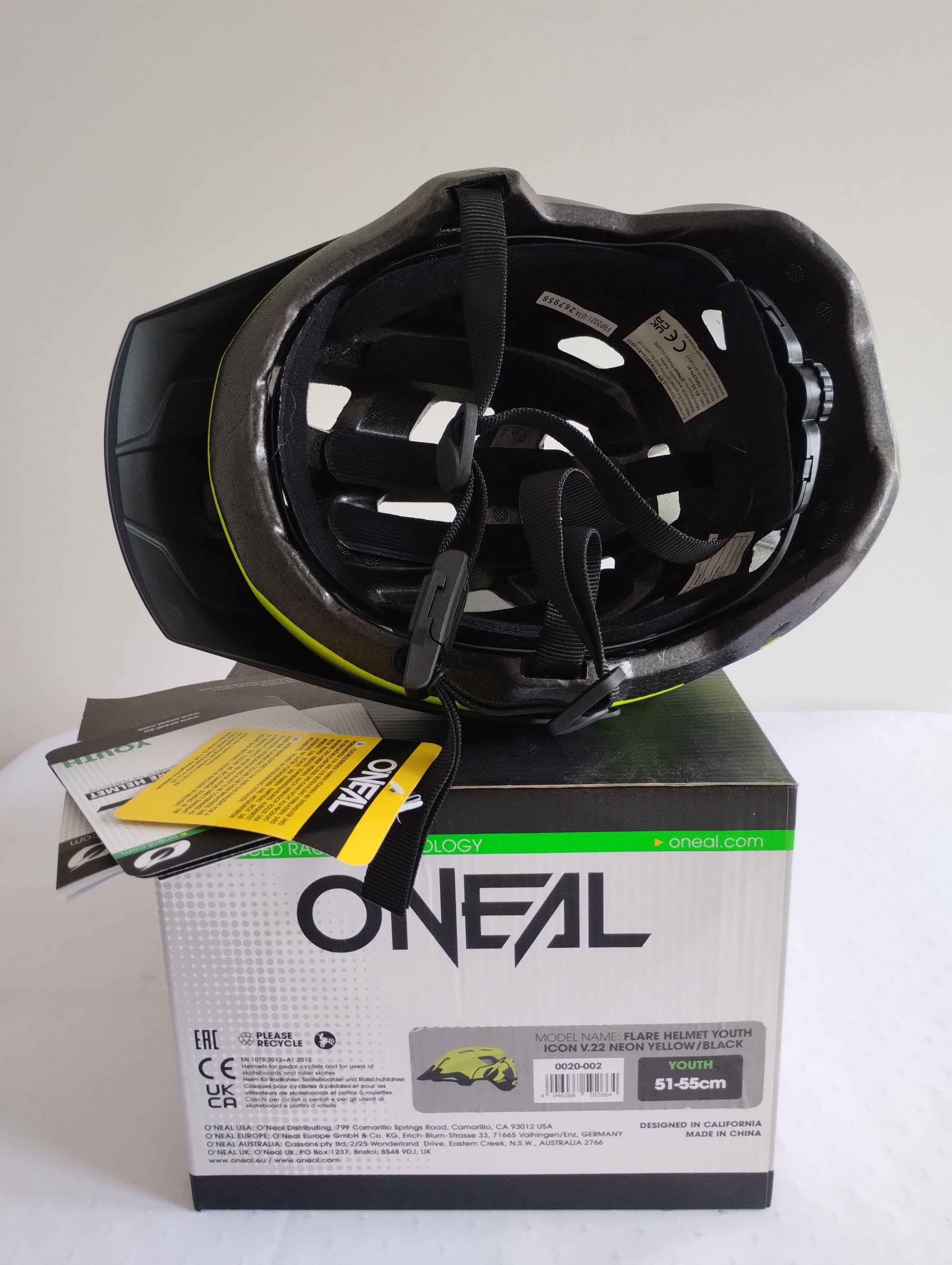 Dziecięcy kask rowerowy MTB / BMX O'Neal Plain V.22 nowy 51-55 cm Nowy