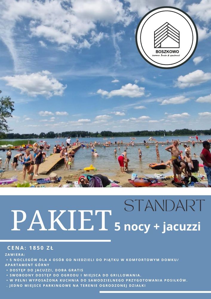 Wolny 24-29.08. Boszkowo nocleg / jacuzzi / wakcje 2025/ panieński