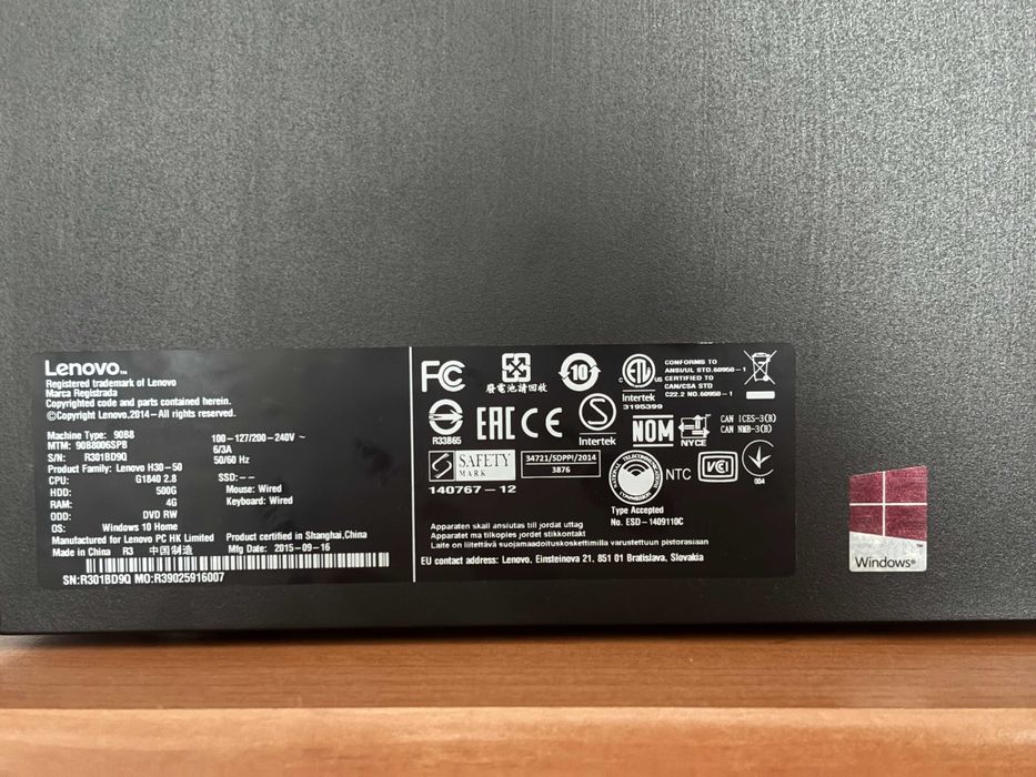 Komputer stacjonarny Lenovo H30-50 z Windows 10