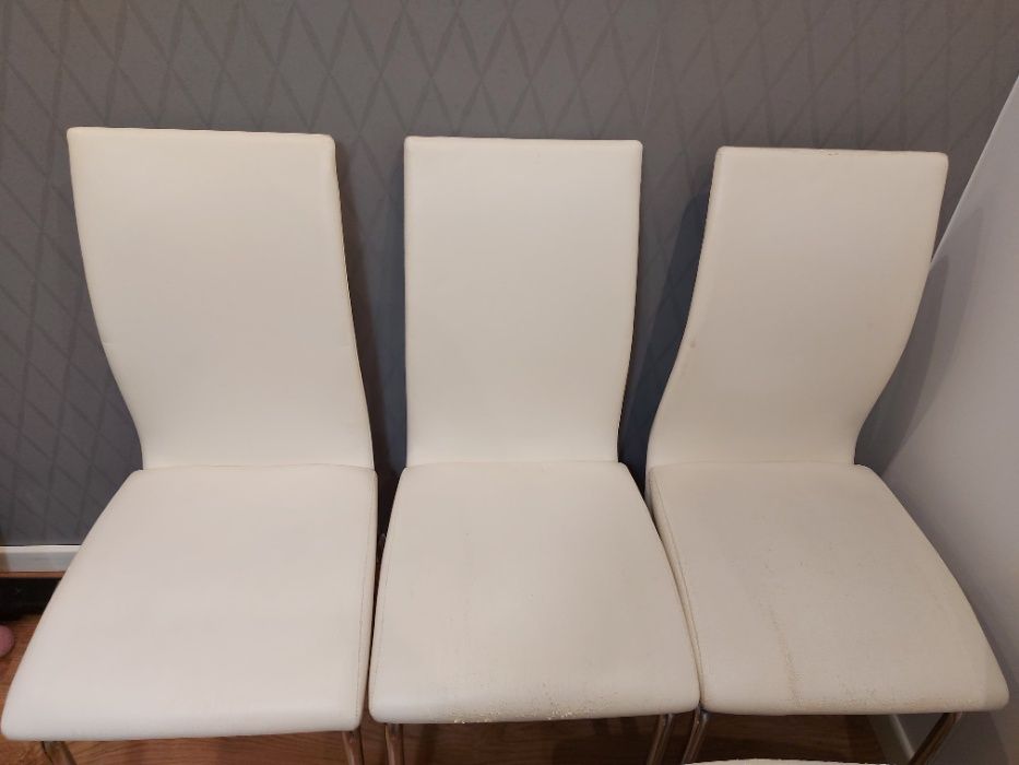 Krzesła białe eko-skóra 4 sztuki