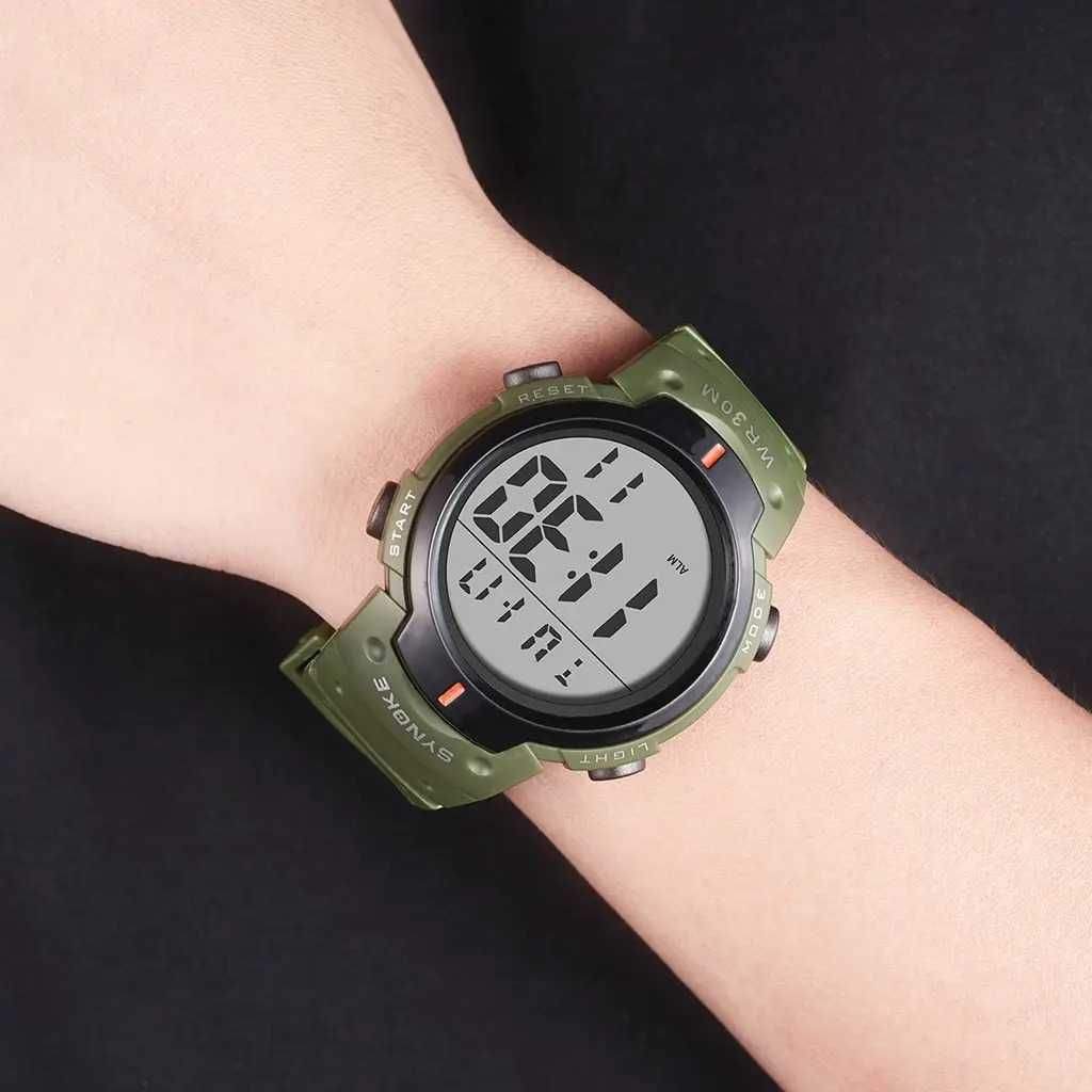 Sportowy Zegarek męski Synoke militarny wojskowy zielony duży 48mm