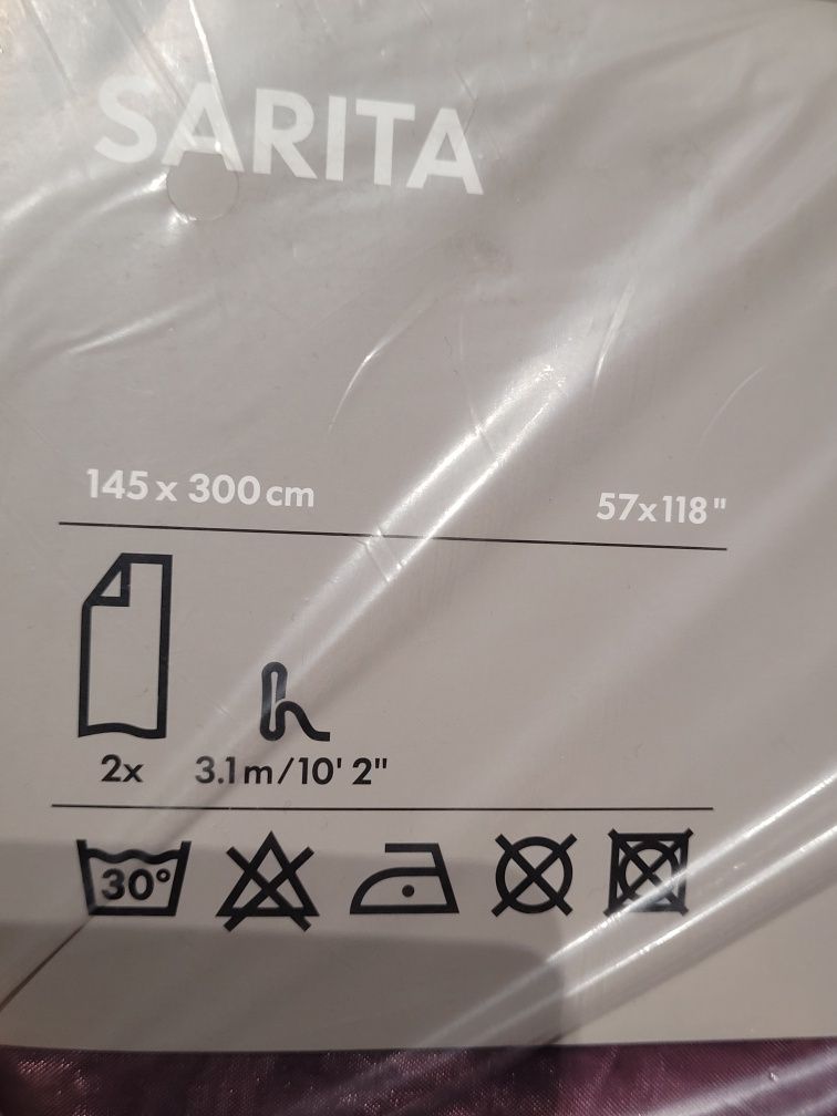 NOWE firanki Ikea Sarita fioletowe 4 szt.