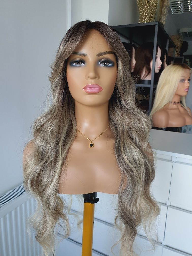 Długa peruka blond 3D loki fale Jennifer 70 cm