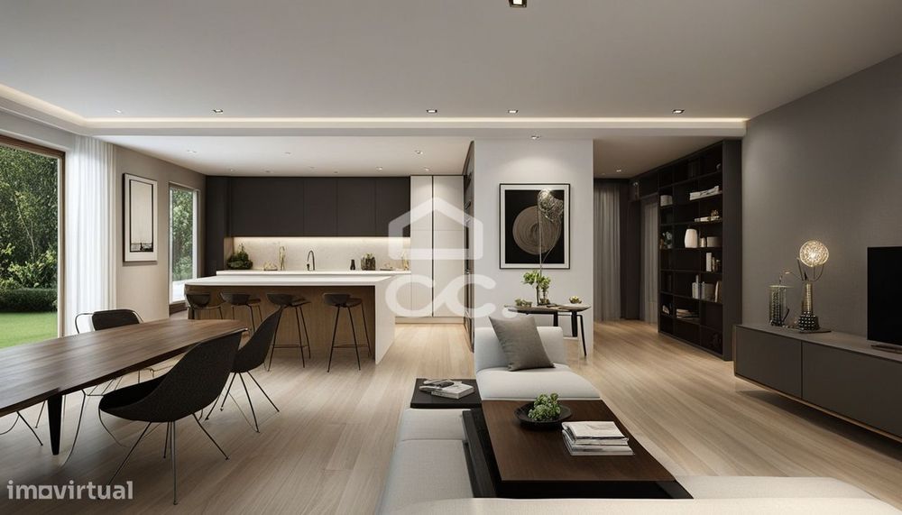 Apartamento T3 com terraço e um logradouro com 157m2, em construção em