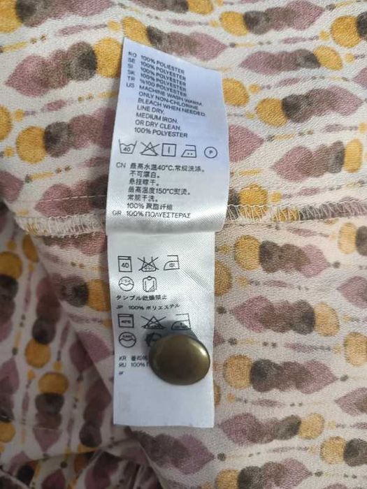 Sukienka We Wzory Rękaw 3/4 Styl Vintage H&M Rozmiar 38