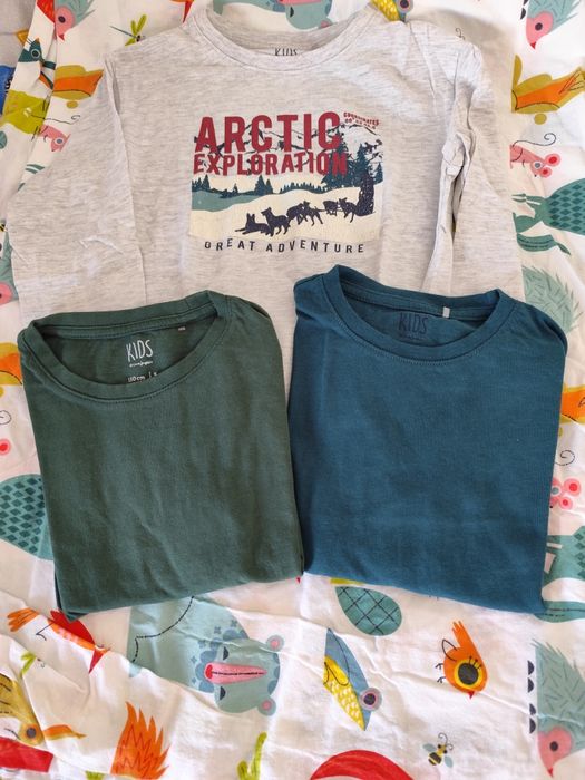 T-shirt de manga comprida em algodão para menino