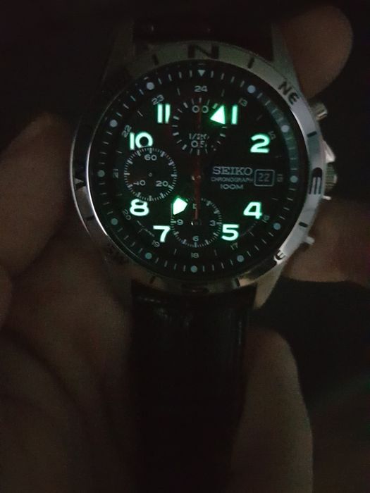 Seiko оригінальний  годинник  кварцовий армійський хронограф
