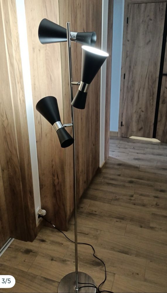 Lampa stojąca srebra