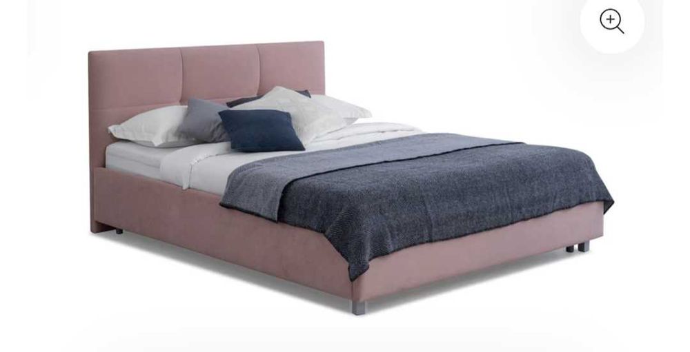 Cama 200x140 cor de rosa estufada nova