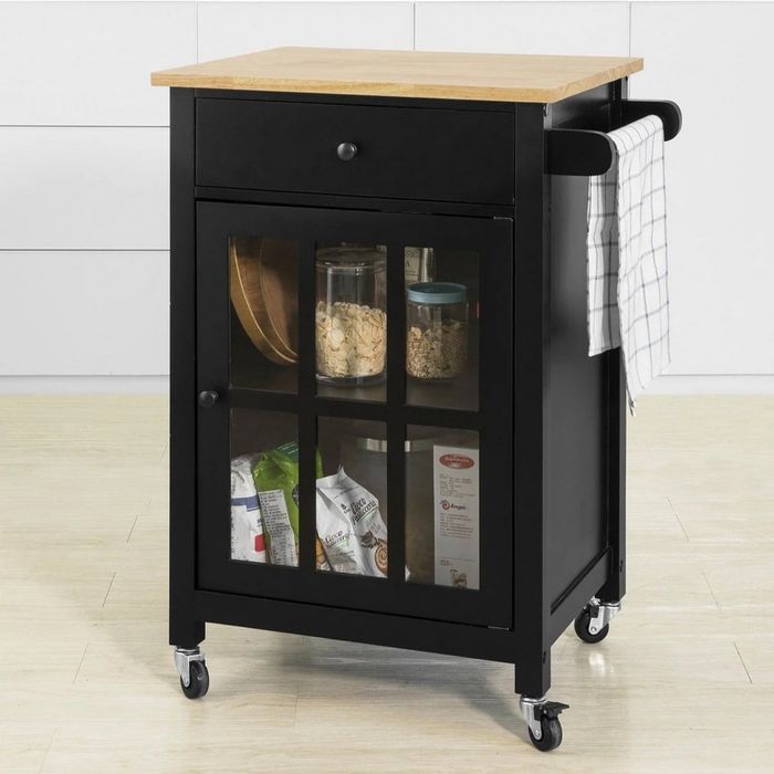 SoBuy FKW98-SCH Wózek kuchenny z 1 drzwiami i szufladą