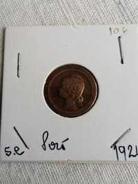 Colecção de 5 centavos de Portugal de 1924 /25/27,mbc +