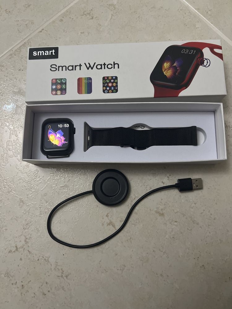 Smart Watch pulseira preta