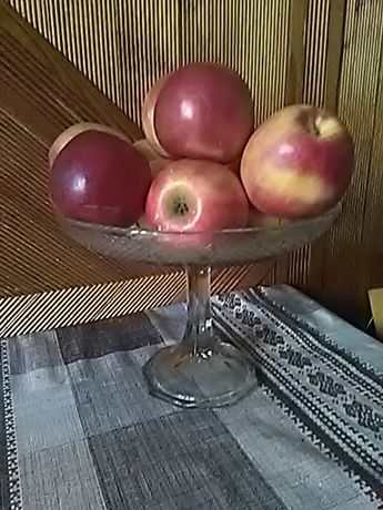 Винтажная ваза для фруктов на высокой ножке СССР