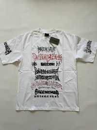 футболка Balenciaga Many rock logo white tee gothic vetements raf