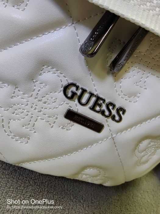 Nerka saszetka damska Guess biała monogram