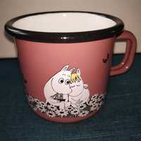 Kubek Muminki MOOMIN Nowy różowy emaliowany cudowny ciemny róż piękny