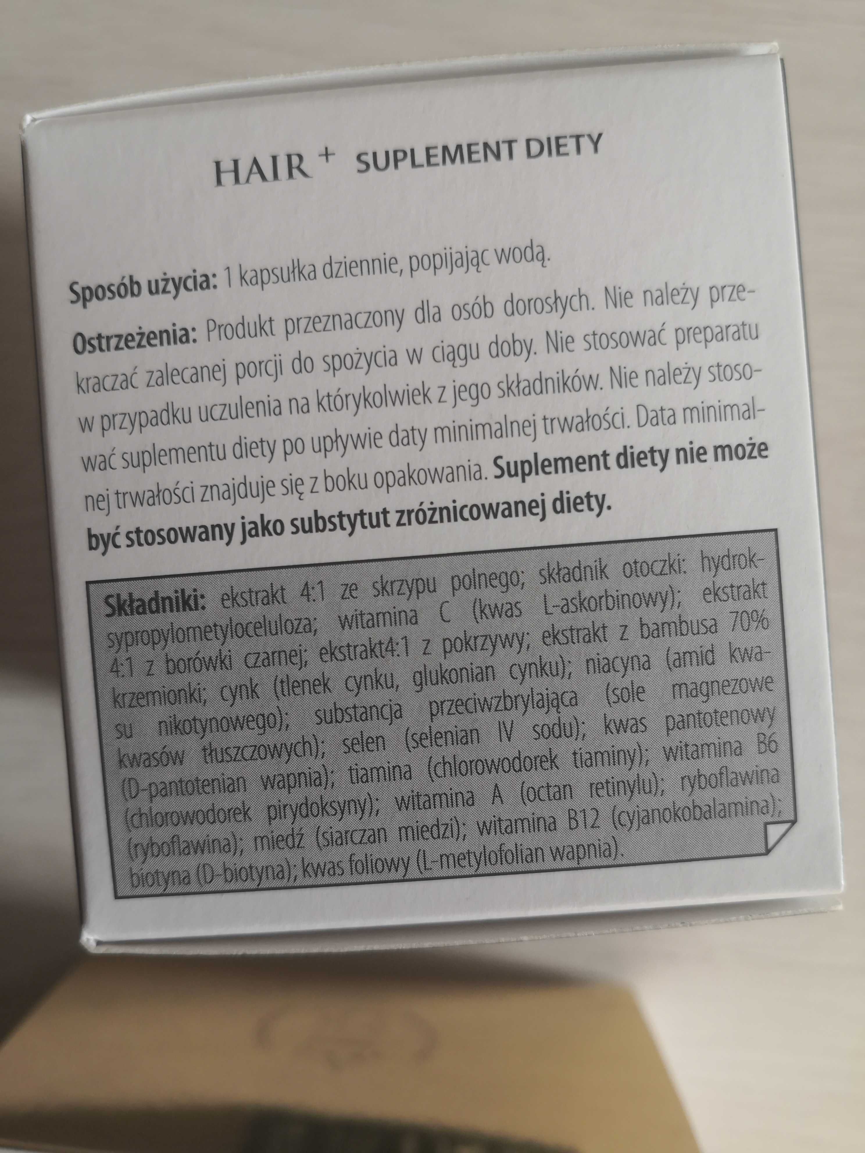 BODY EMPIRE Hair+ wzmacnia włosy paznokcie skóra - suplement diety x 3