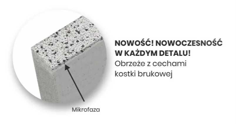 Obrzeże szlachetne z mikrofazą firmy DROGBRUK