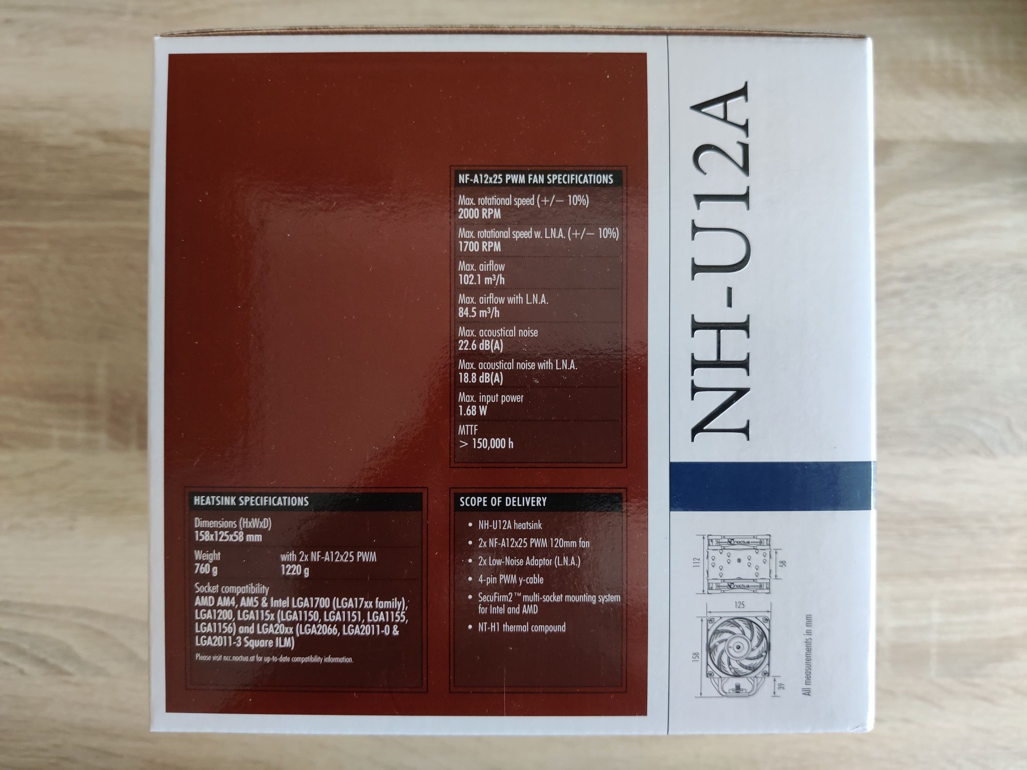 Повітряне охолодження Noctua NH-U12A