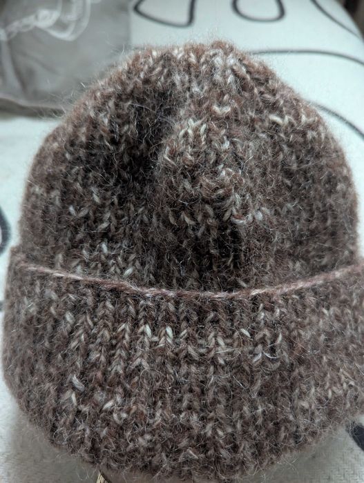 Wełniana czapka dockerka brąz wełna jedwab moher