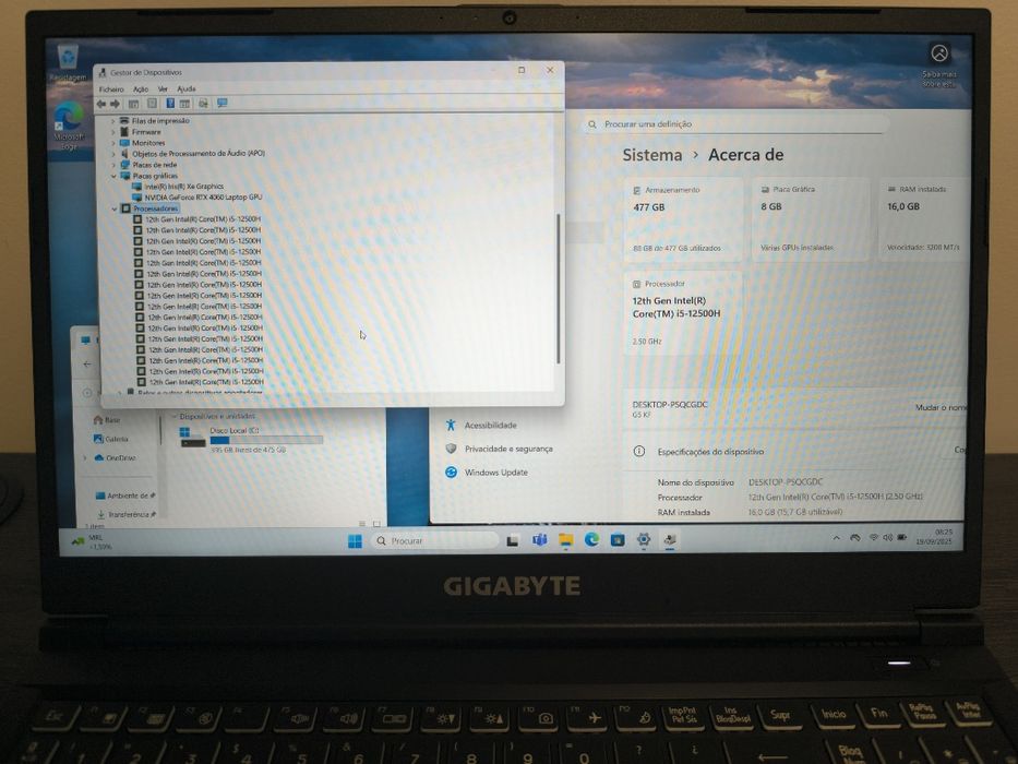 Gigabyte i5 4060RTX 16 Ram 512G 3x Sem Juros