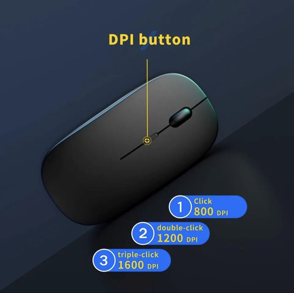 Rato wireless recarregável c/ DPIs ajustável