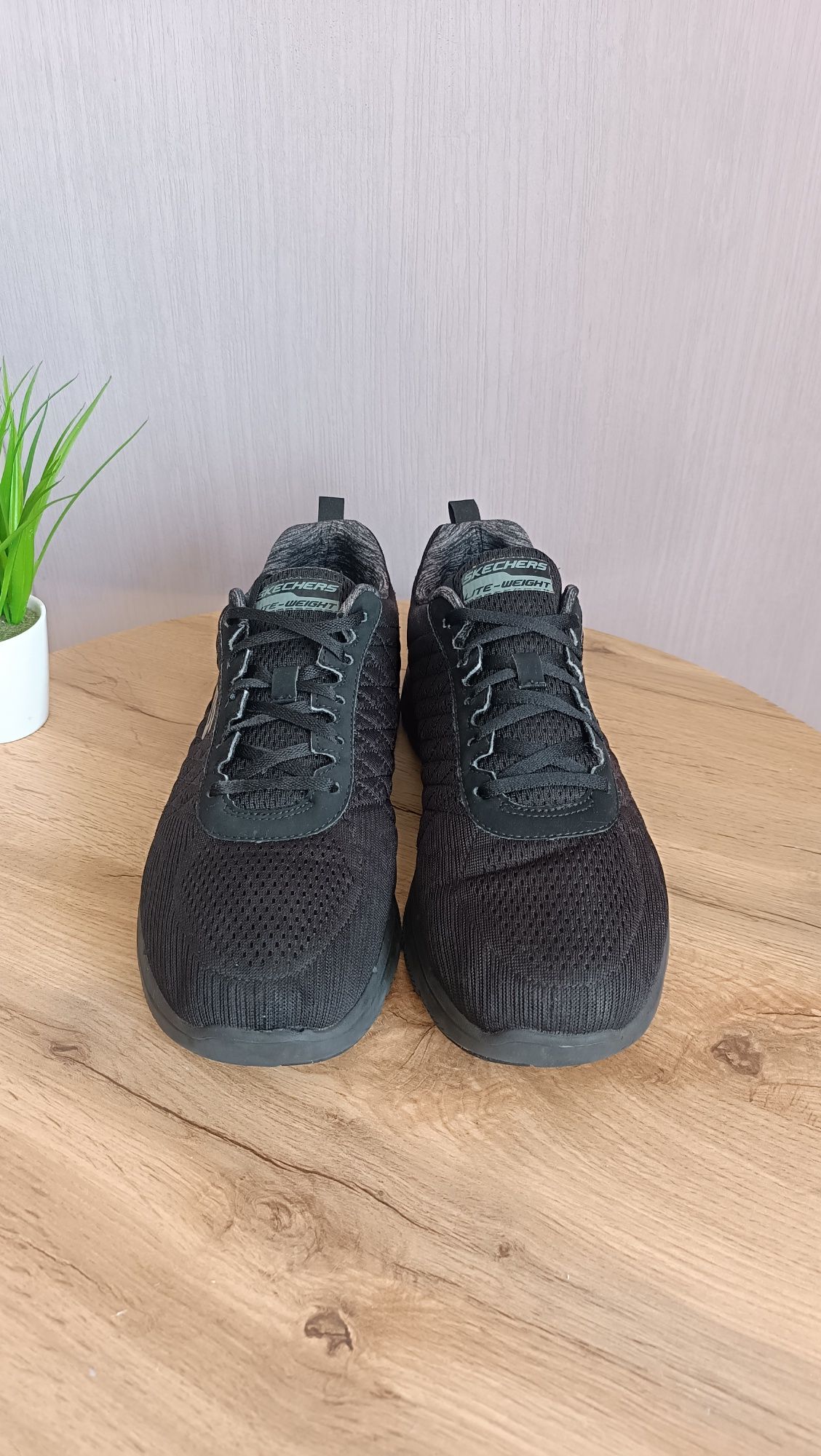 Чорні чоловічі кросівки Skechers 47,5р-31см, летние кроссовки сетка