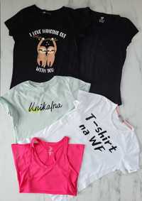 5x Bluzki, T-shirt C&A, H&M, Reserved 146/158 bdb