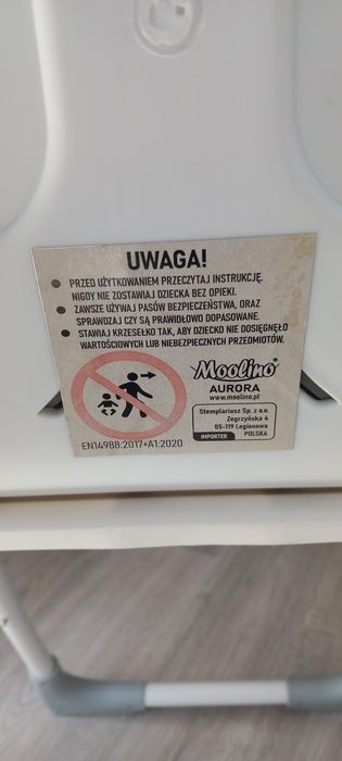 Fotelik krzesełko do karmienia moolino aurora