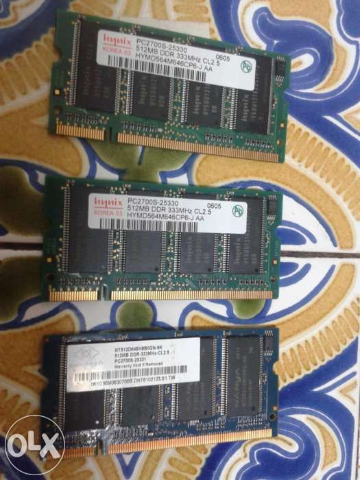 Memorias ram 512mb pc 2700