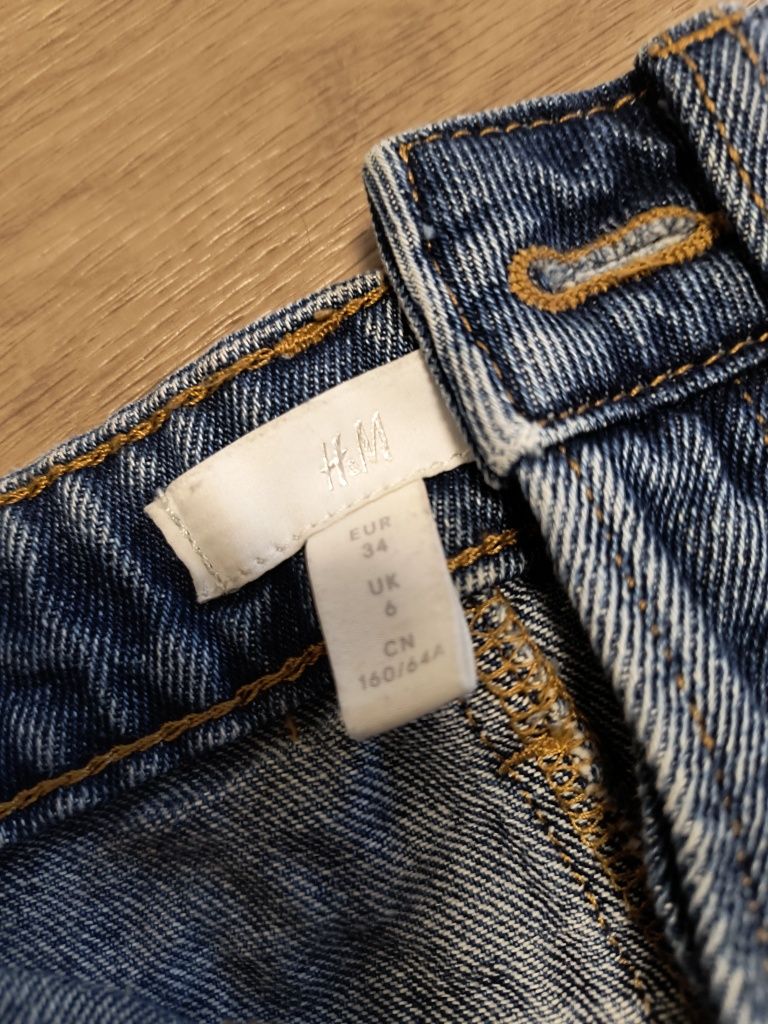 Spódnica mini spódniczka dżinsowa jeans h&m  34