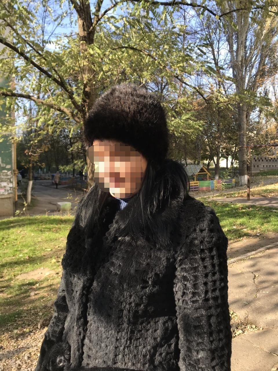 Вязаная норковая шапка