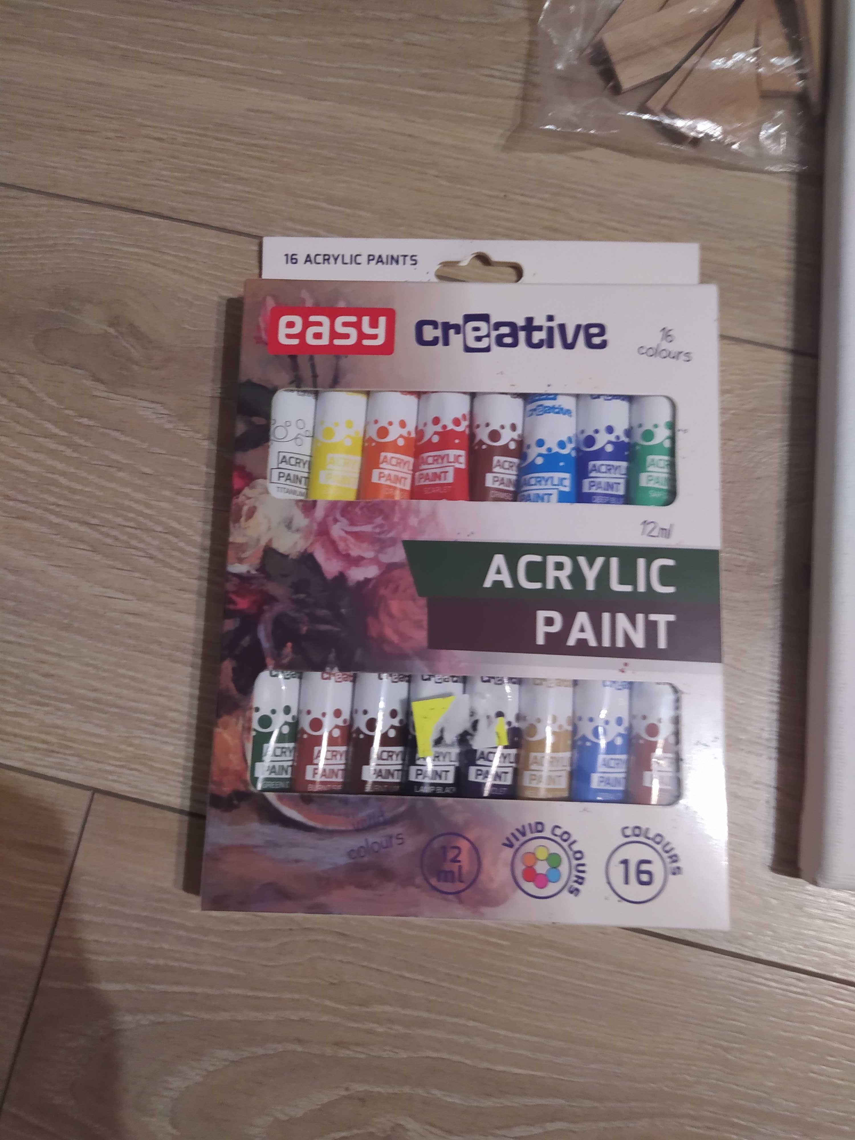 Płótno malarskie + farby akrylowe easy creative 16 szt.