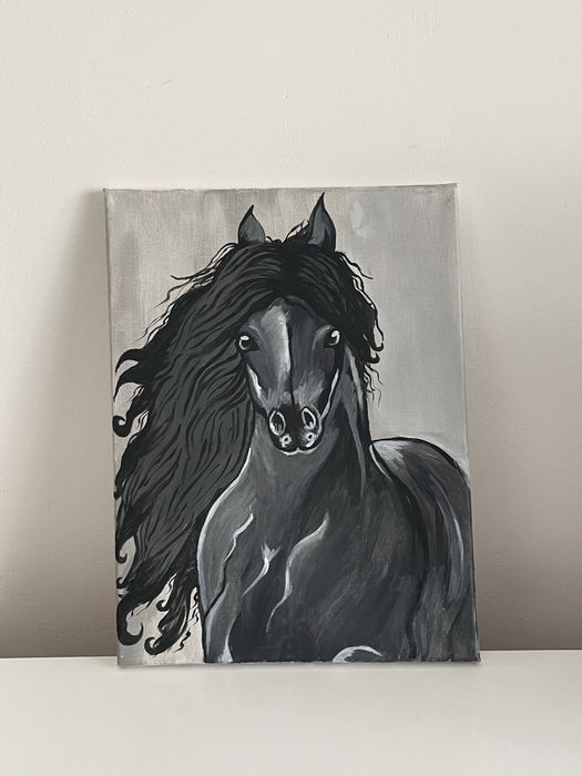 Obraz ręcznie malowany Koń 40cmx30cm styl glamour