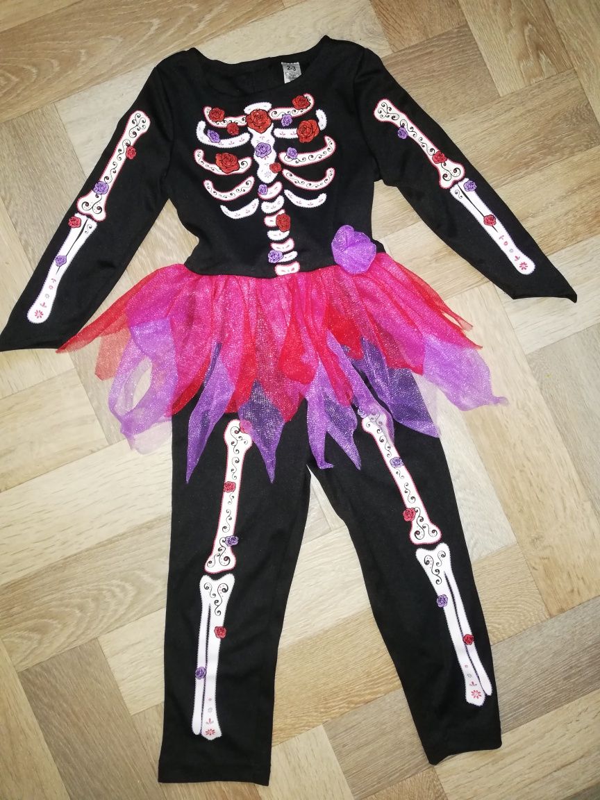 Карнавальный костюм девочка-скелет 2-3 года
