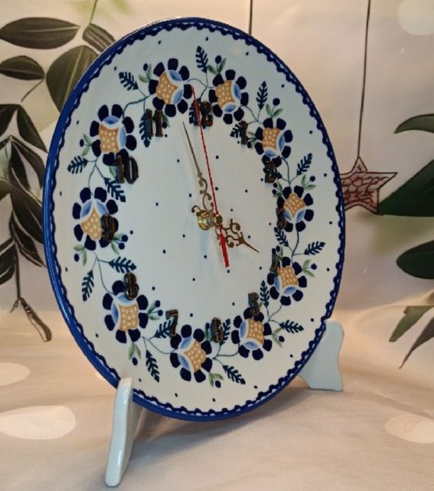 *Zegar ceramiczny ścienny RU 25 cm cichy ceramika Bolesławiec