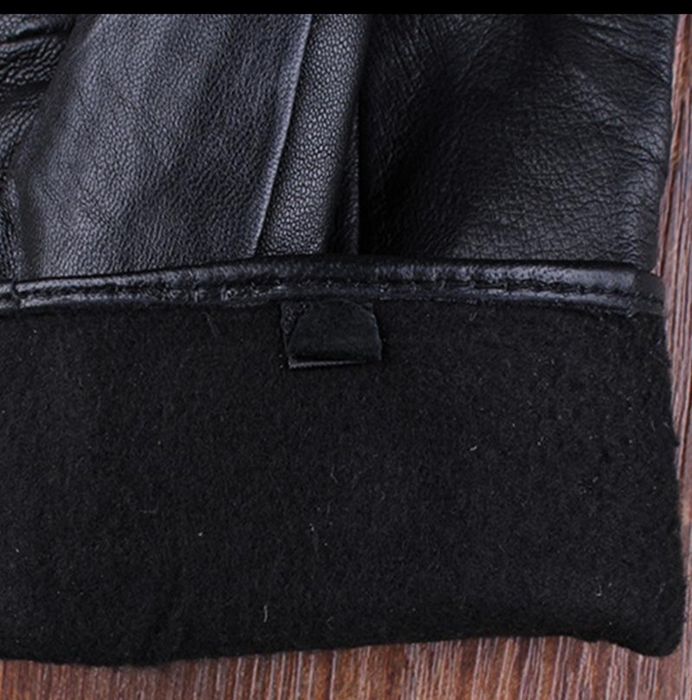 Шкіряні чоловічі перчатки на флісі