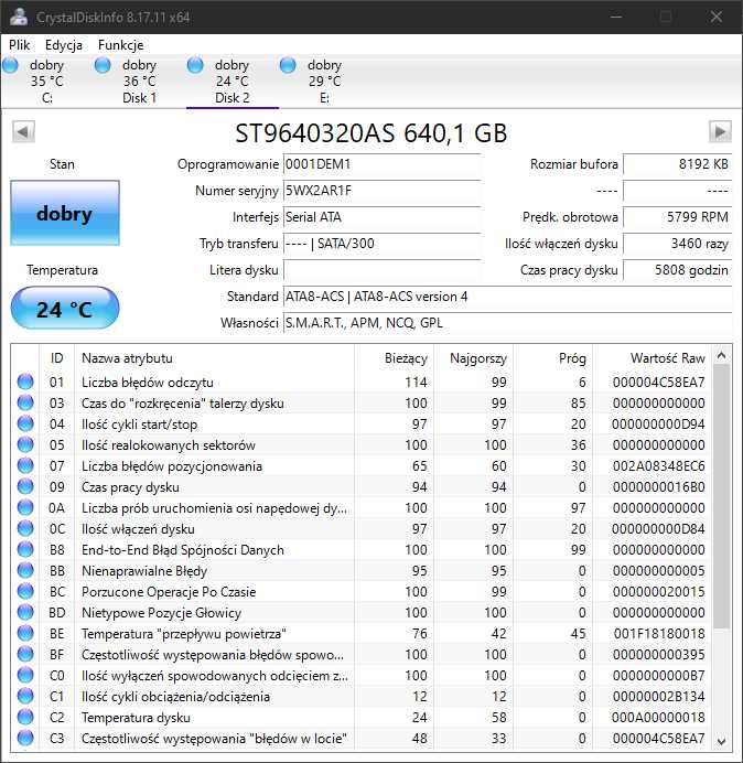 Dysk HDD Seagate 640GB 2,5 cala model Momentus ST9640