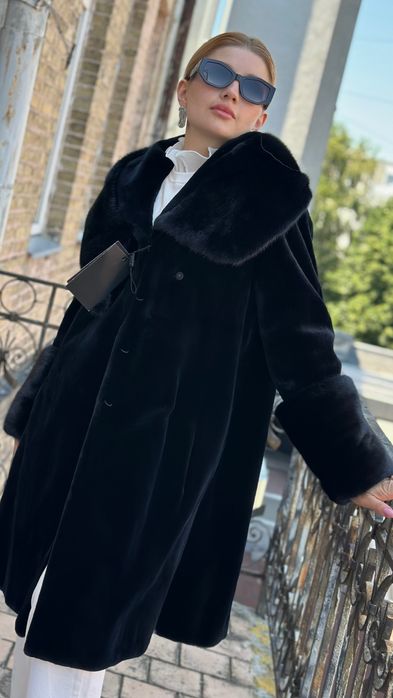 Оригінал! Норкова шуба пальто GF Ferre велюрова норка 95 см р.44-46-48