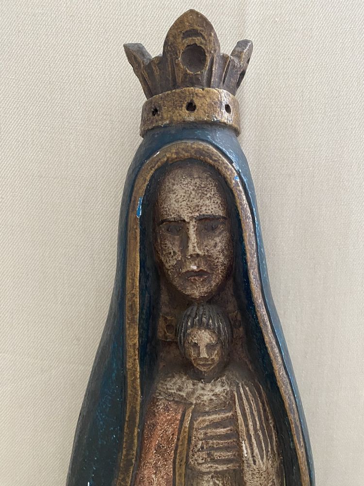 Imagem de Santa(Santa Joana Princesa ?)- em madeira, antiga-Arte Sacra