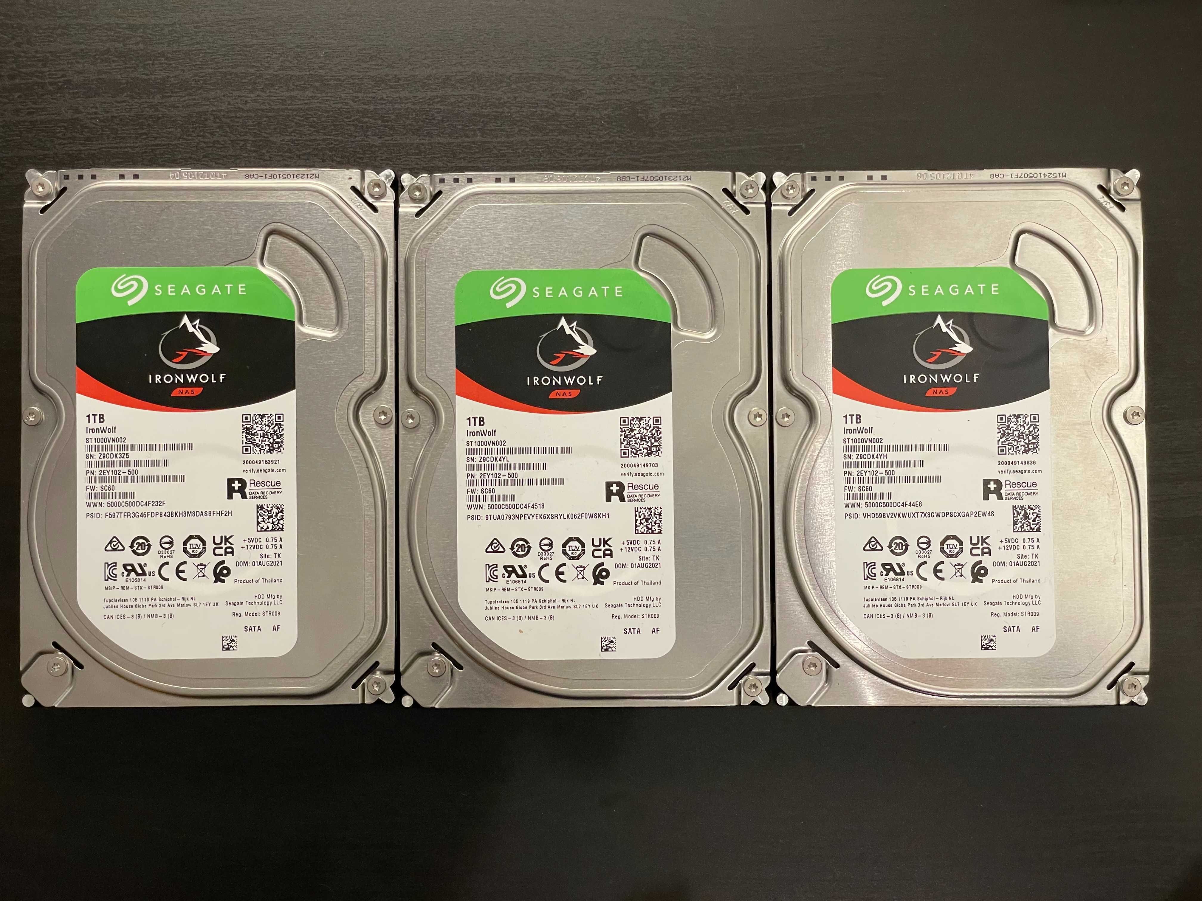3x komplet dysk twardy Seagate IronWolf 1TB SATA CMR ST1000VN002