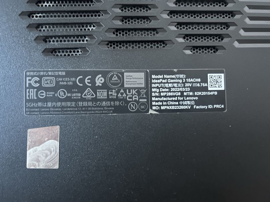 Ideapad GAMING 3 15ACH6