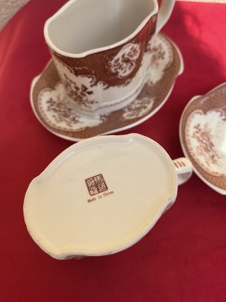 Chińska porcelana filiżanka i talerzyk x2