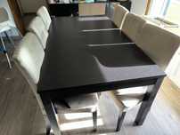 Mesa retangular Ikea com 6 cadeiras
