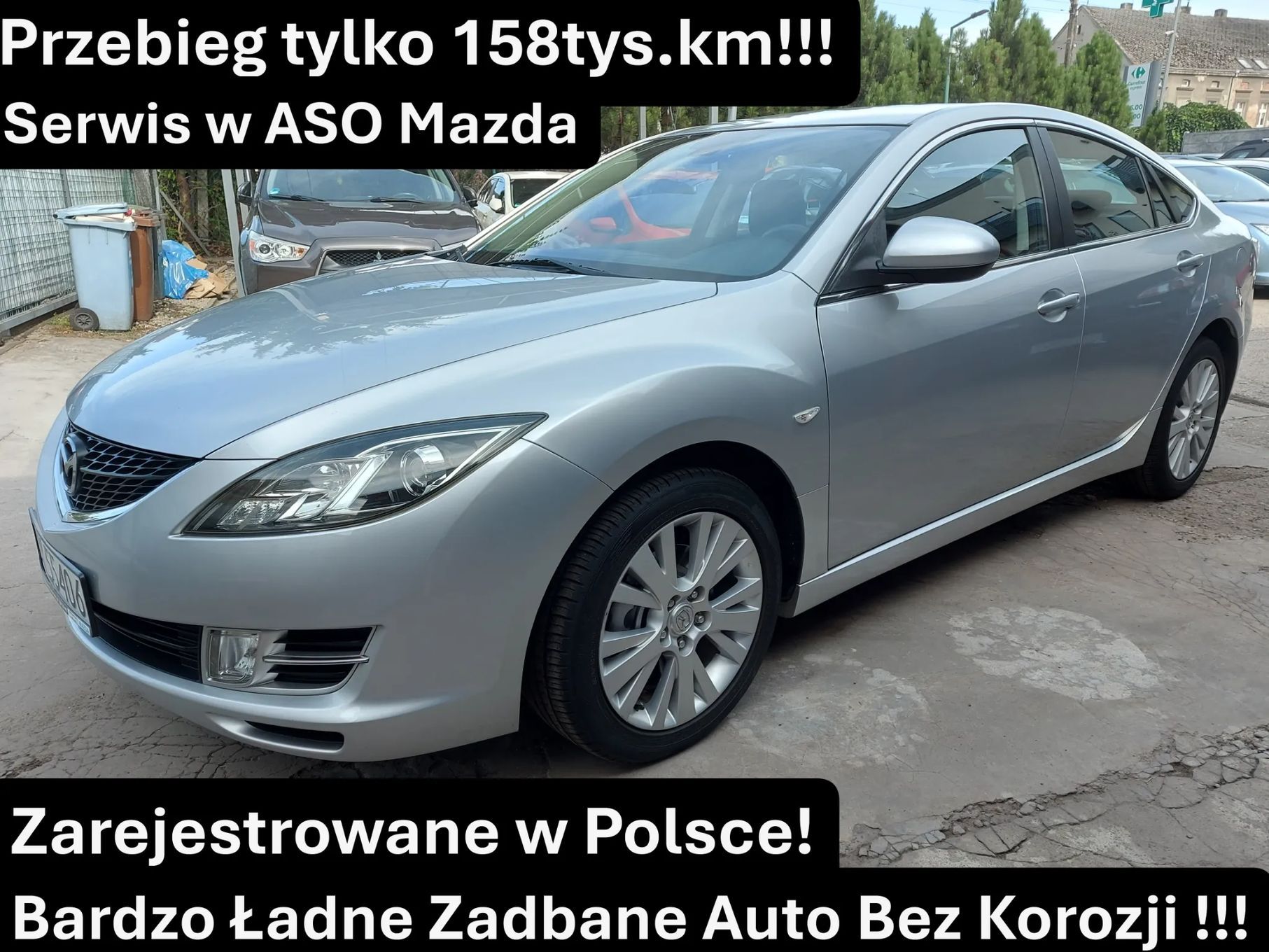 Mazda 6 158tys.km! Dokument. do 2024r. Zarejestrowana! Super Stan! Bez Korozji