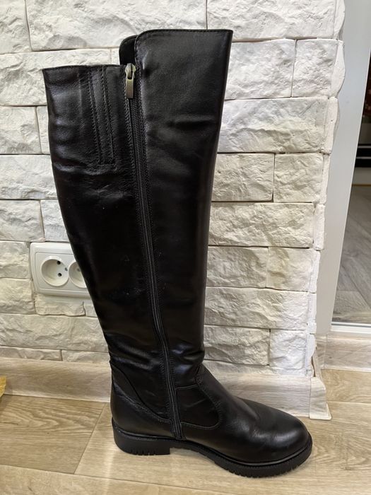 Шкіряні жіночи ботфорти, чоботи, сапоги, р.38